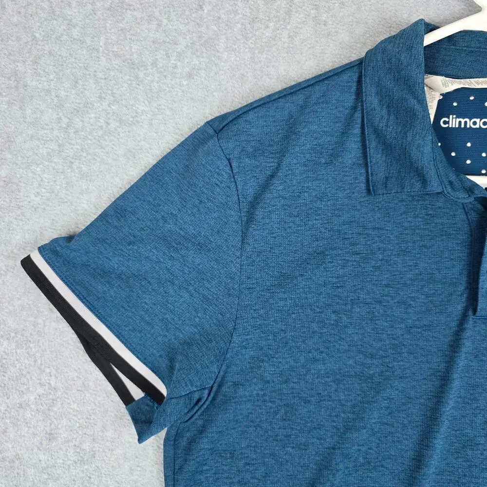 Adidas Mens Medium Teal Climachill Short Sleeve Polo Shirt